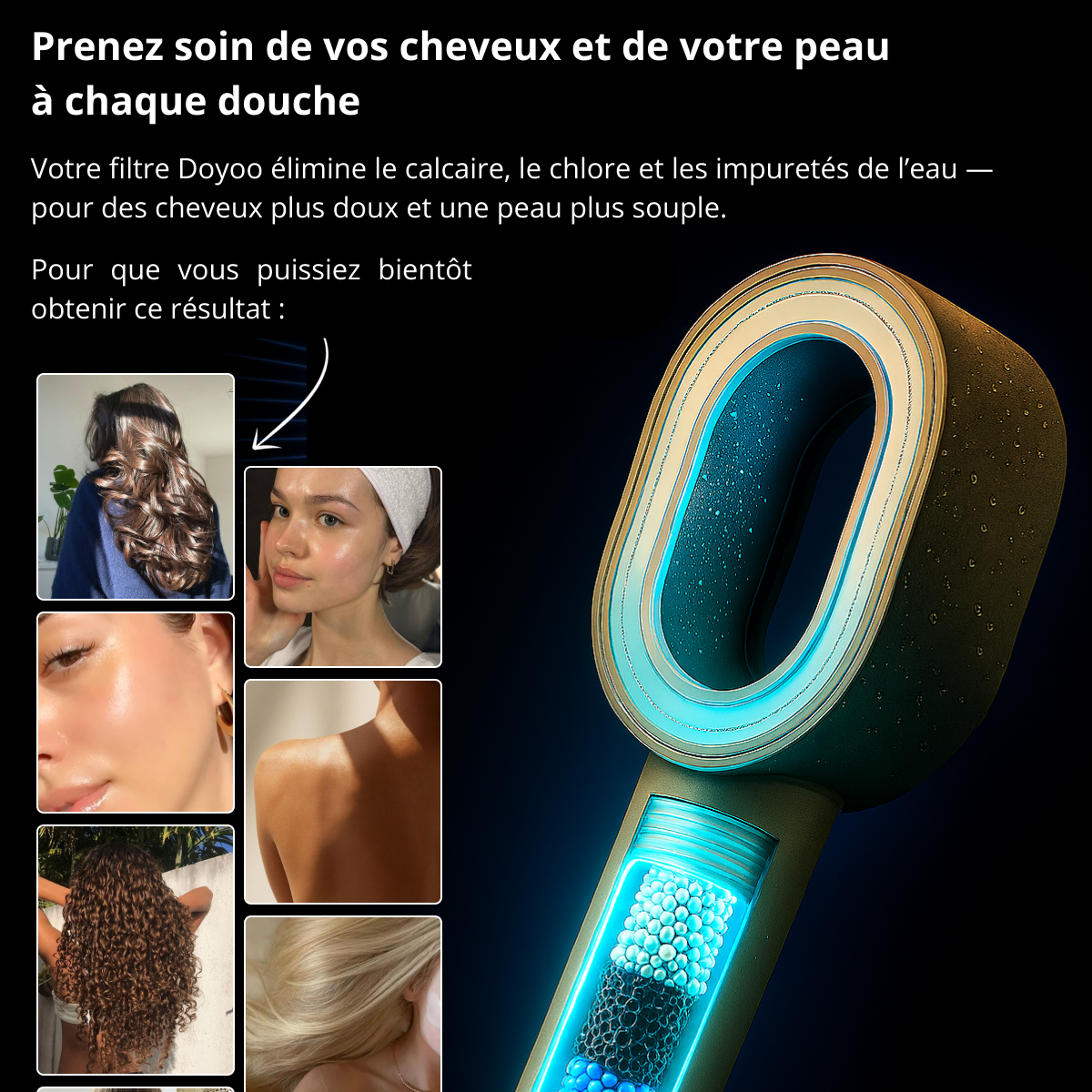 Dalyra Pure™ Diffuseur de douche filtrant 3 en 1